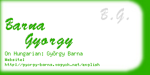 barna gyorgy business card