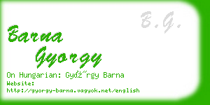 barna gyorgy business card